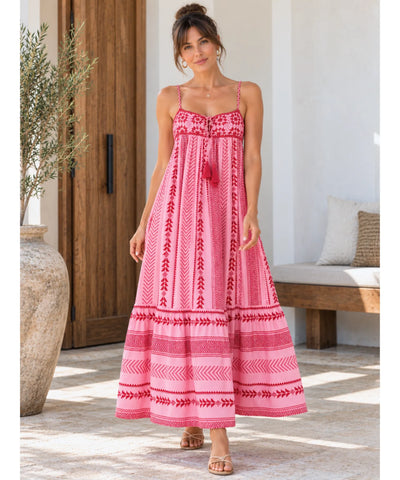 Vestido Longo Estampado Étnico Boho Verao | Lexa