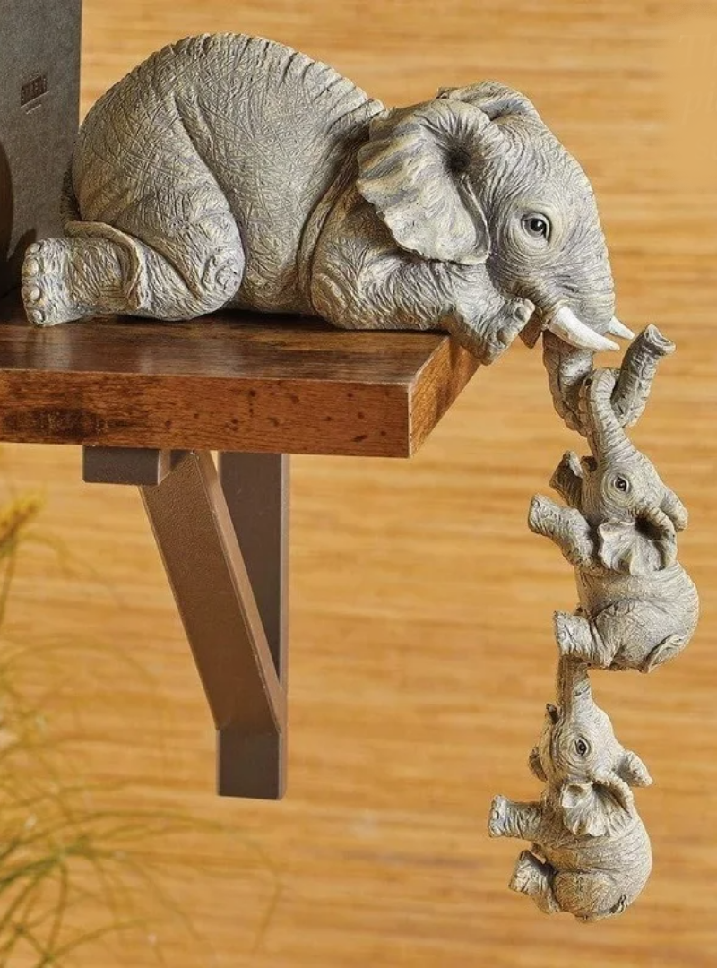 [3pcs] Estátua Elefante em Resina