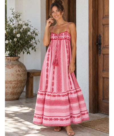 Vestido Longo Estampado Étnico Boho Verao | Lexa