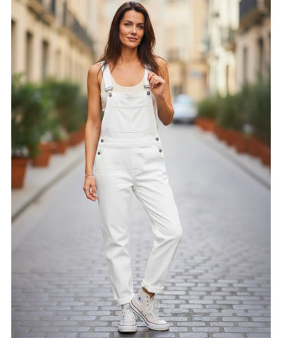 Macacão Jeans Feminino Jardineira Com Bolsos Casual | Jaque