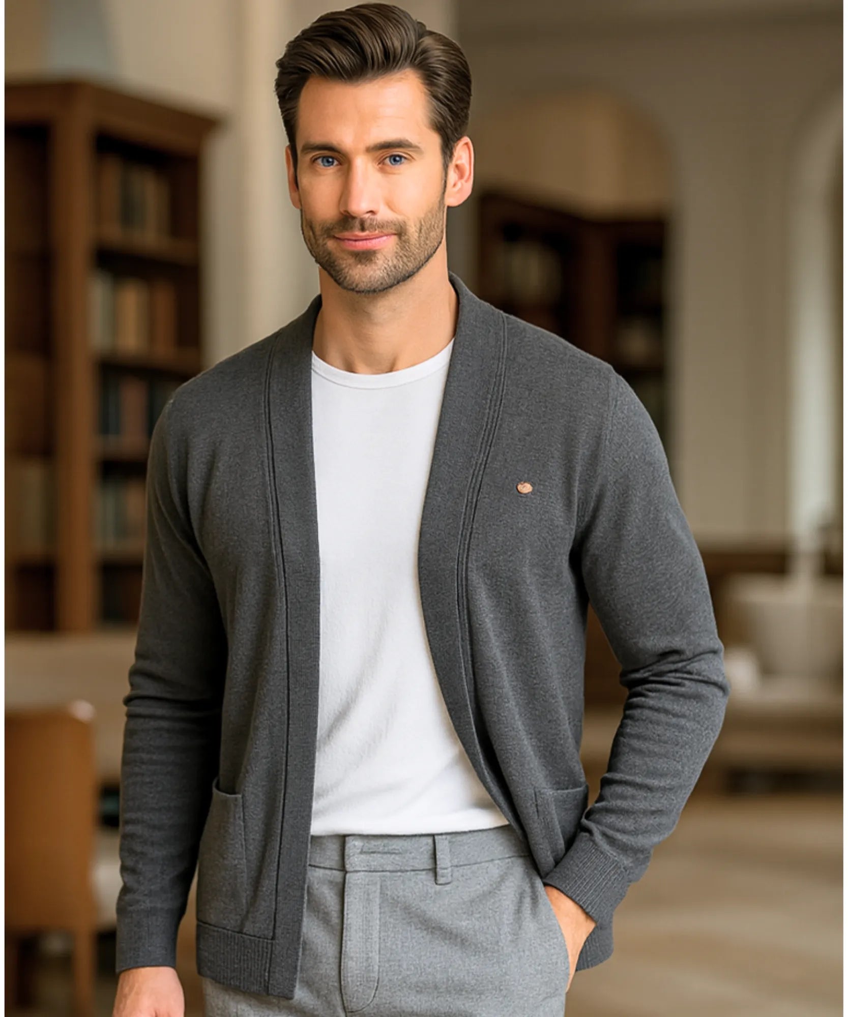 Comprar cardigan masculino tricot premium conforto elegante social casual moderno barato promoção ZARA

