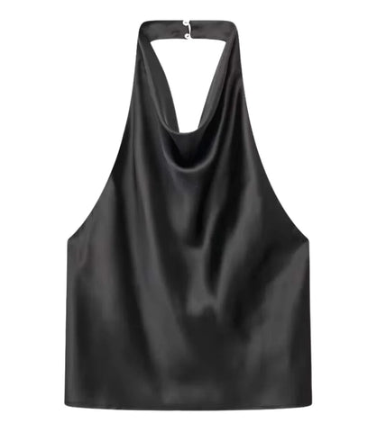 Blusa Feminina Frente Única de Cetim Elegante | Leti
