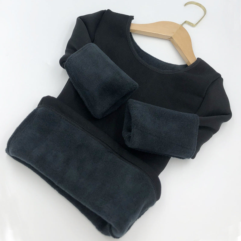 Conjunto Blusa Infantil Térmica e Calça, manga longa, forro aveludado, ideal para o inverno.