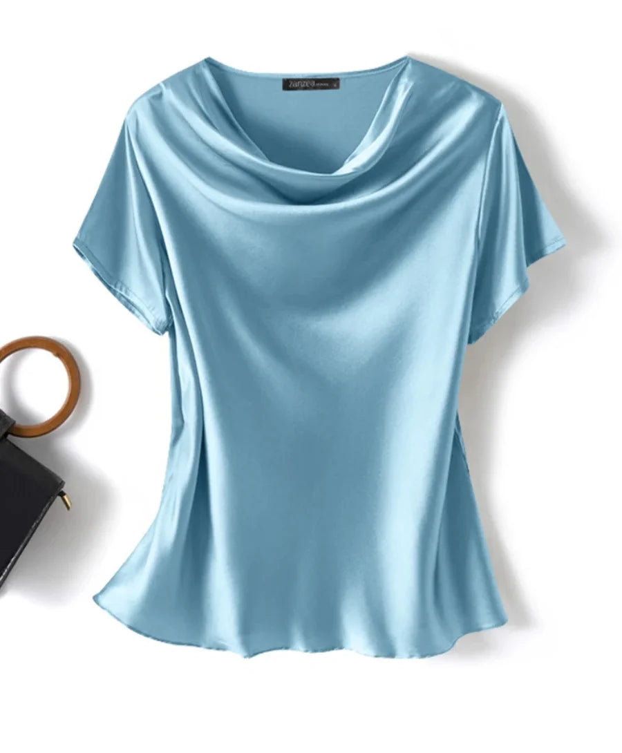 Blusa de Seda Feminina Anellimn - Elegância e conforto em cada detalhe. Ideal para diversas ocasiões.