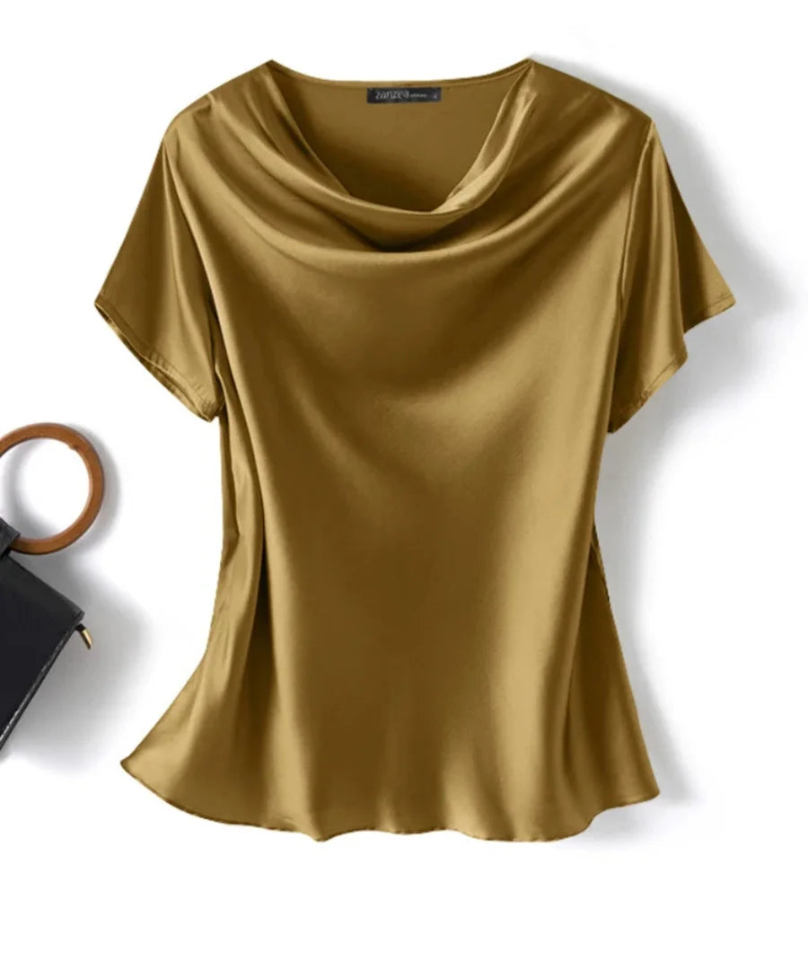 Blusa de Seda Feminina Anellimn - Elegância e conforto em cada detalhe. Ideal para diversas ocasiões.