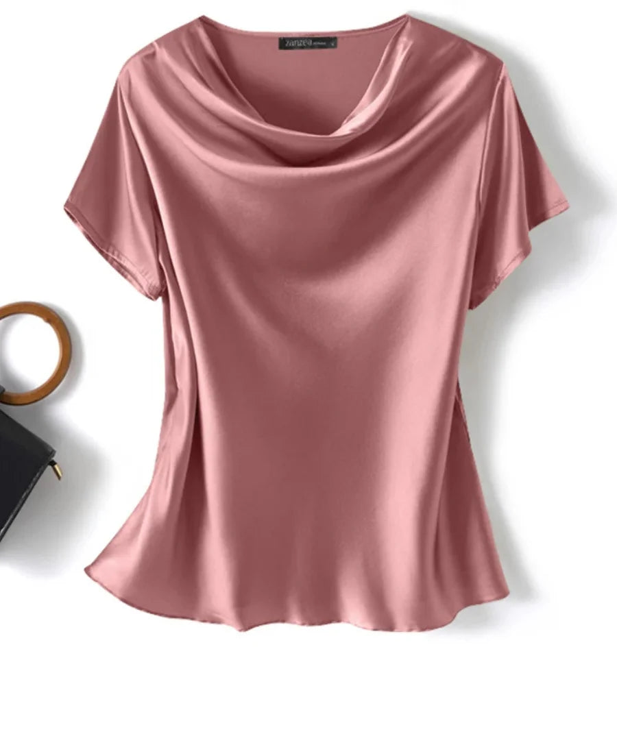 Blusa de Seda Feminina Anellimn - Elegância e conforto em cada detalhe. Ideal para diversas ocasiões.