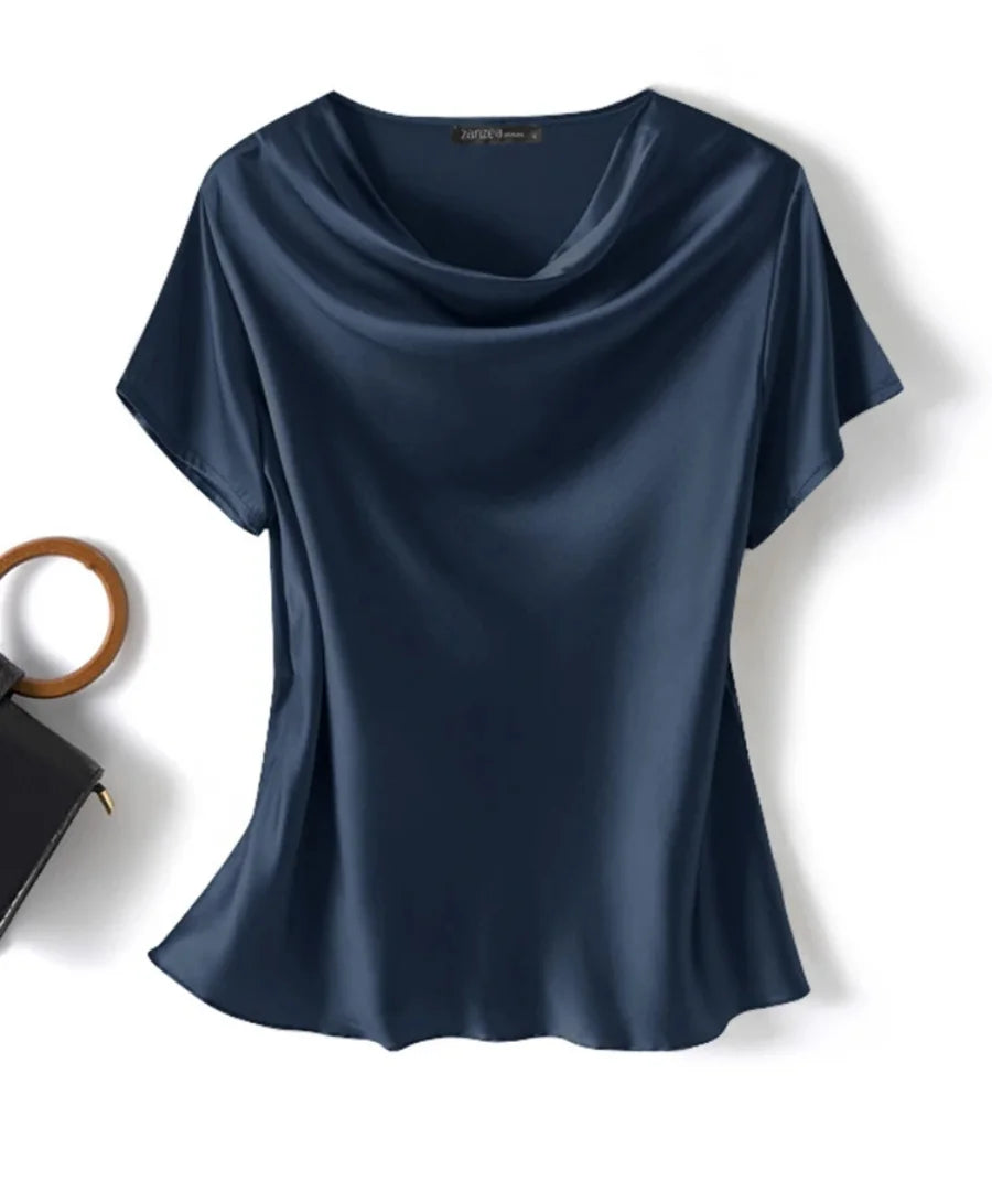 Blusa de Seda Feminina Anellimn - Elegância e conforto em cada detalhe. Ideal para diversas ocasiões.