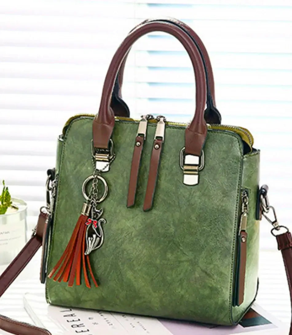 Bolsa de Couro Crossbody com grande capacidade, design sofisticado e alça ajustável em PU couro.