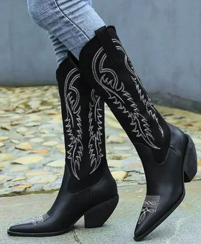 Bota Texana Feminina Bico Fino Cano Médio | Bang
