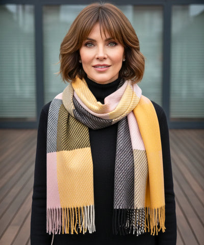Comprar Cachecol Feminino Xadrez Grosso Inverno - Elegância e Conforto para o Inverno ANELLIMN