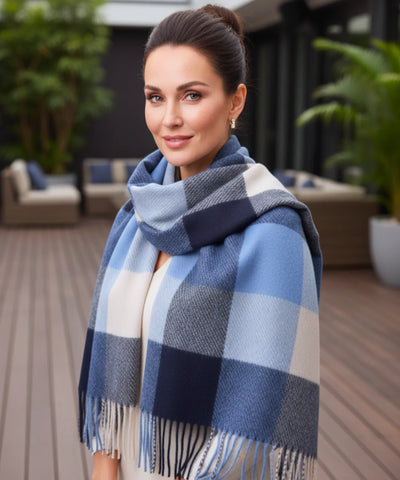 Comprar Cachecol Feminino Xadrez Grosso Inverno - Elegância e Conforto para o Inverno ANELLIMN