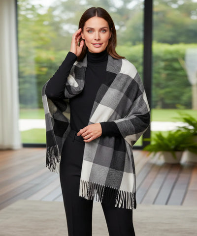 Comprar Cachecol Feminino Xadrez Grosso Inverno - Elegância e Conforto para o Inverno ANELLIMN