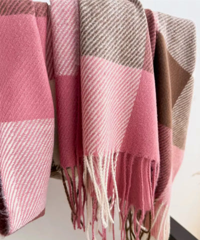 Cachecol Feminino Xadrez Grosso Inverno | Scare
