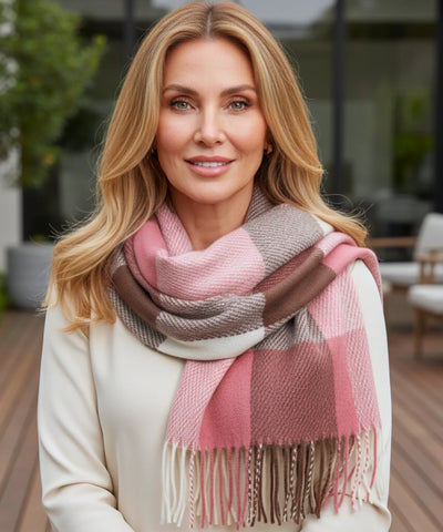 Comprar Cachecol Feminino Xadrez Grosso Inverno - Elegância e Conforto para o Inverno ANELLIMN