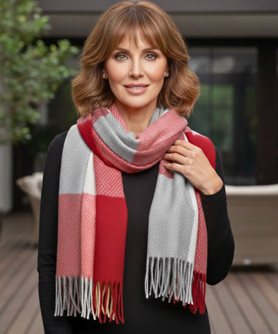 Comprar Cachecol Feminino Xadrez Grosso Inverno - Elegância e Conforto para o Inverno ANELLIMN