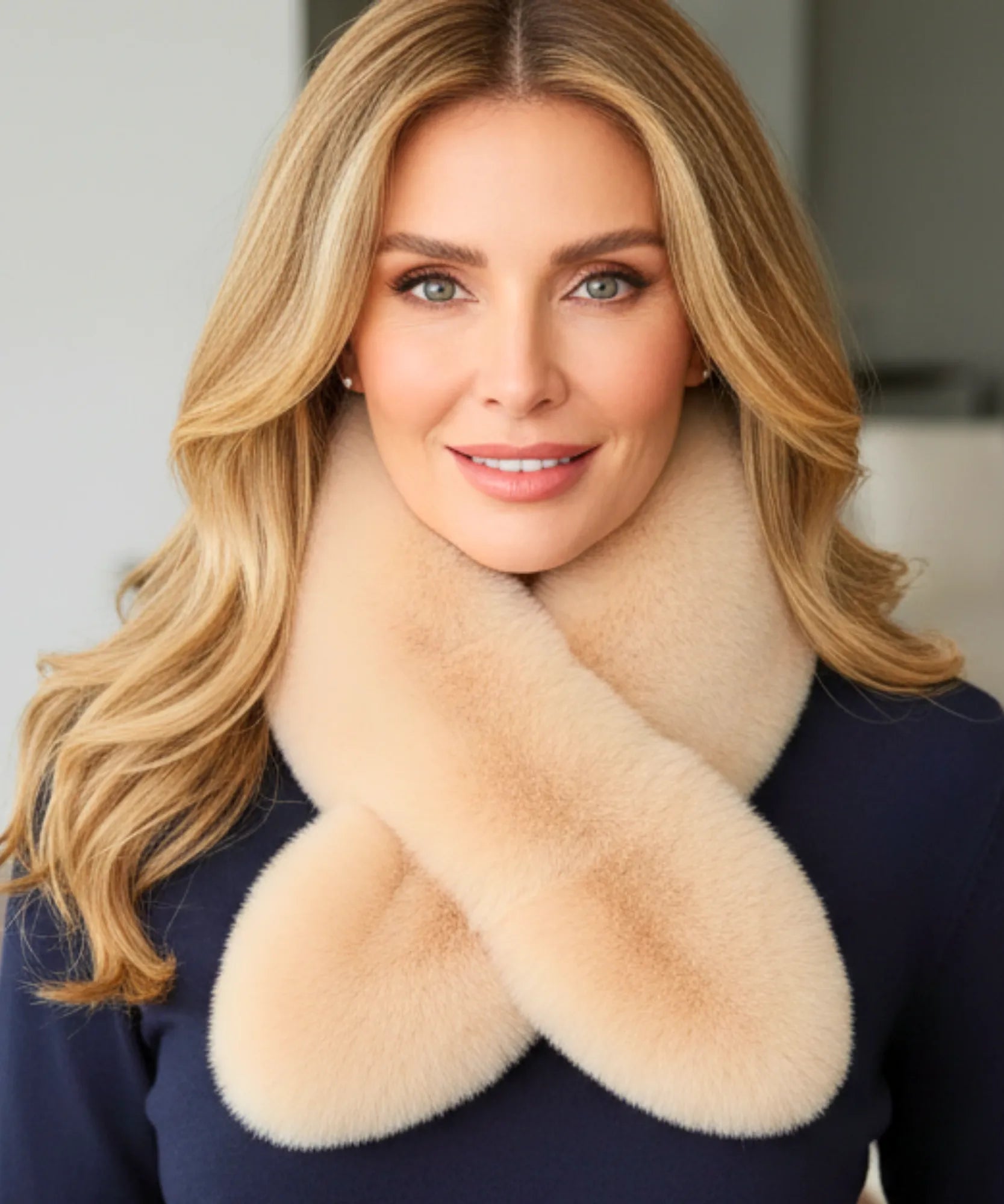 Comprar Cachecol Feminino de Pelúcia Inverno Luxo Anellimn