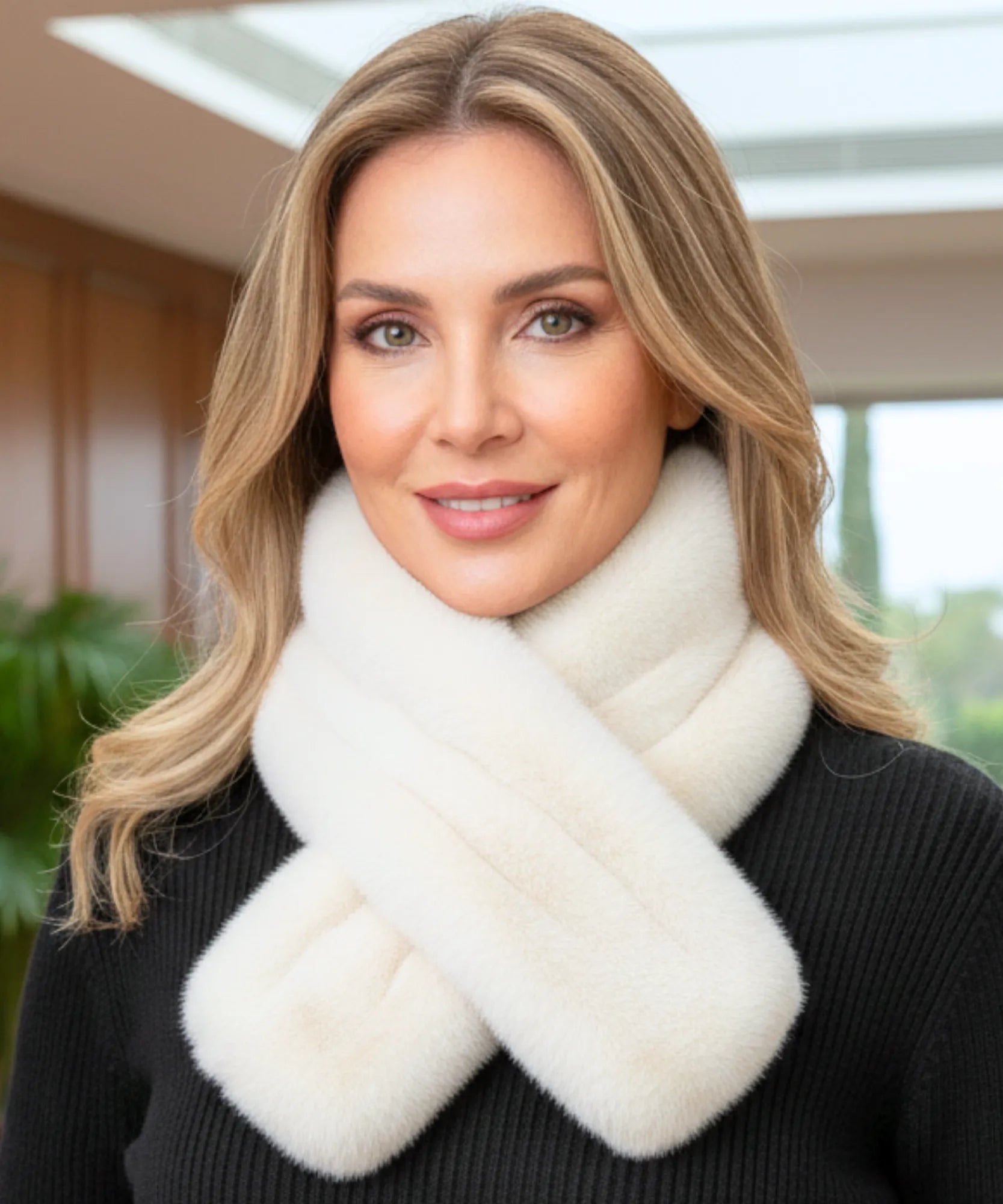 Comprar Cachecol Feminino de Pelúcia Inverno Luxo Anellimn