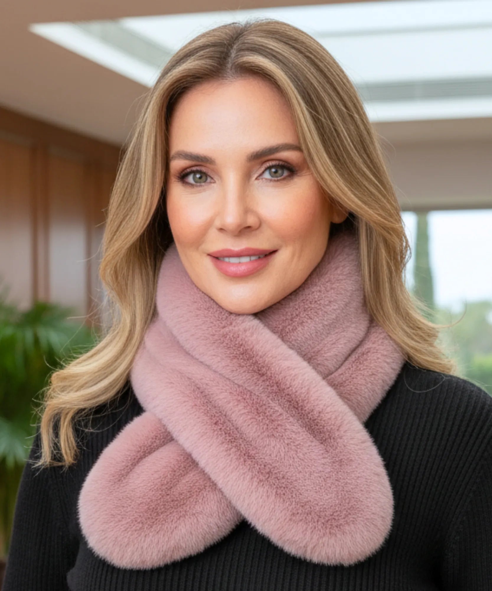 Comprar Cachecol Feminino de Pelúcia Inverno Luxo Anellimn