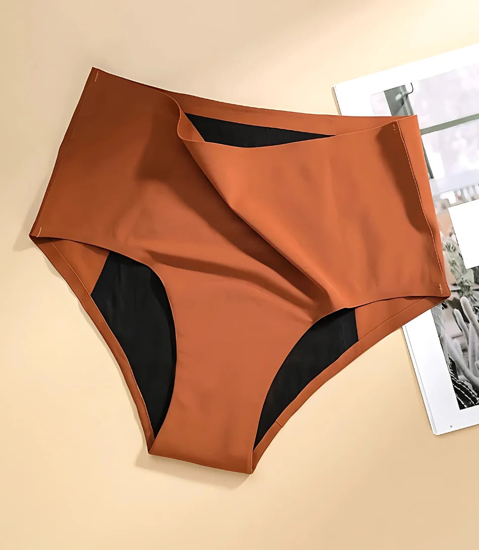 Calcinha modeladora cintura alta com absorção avançada e modelagem confortável, ideal para proteção e ajuste perfeito em todas as ocasiões.