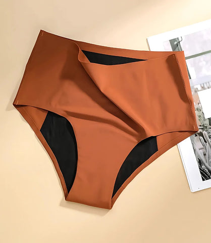 Calcinha modeladora cintura alta com absorção avançada e modelagem confortável, ideal para proteção e ajuste perfeito em todas as ocasiões.