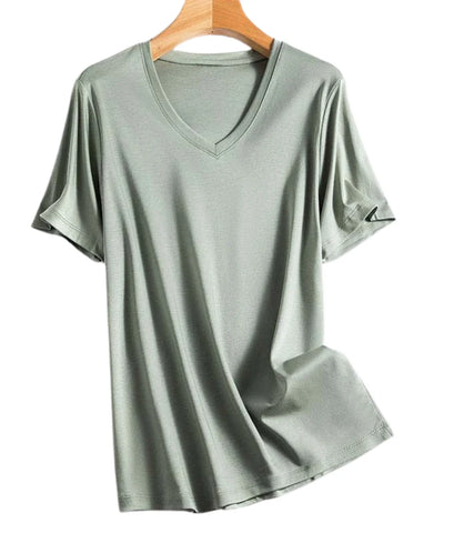 Camiseta Básica Feminina em Algodão Modal e Seda | Anika