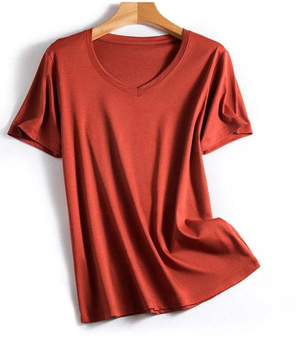 Camiseta Básica Feminina em Algodão Modal e Seda | Anika