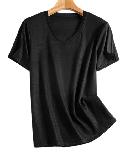 Camiseta Básica Feminina em Algodão Modal e Seda | Anika