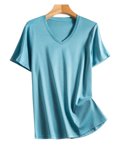 Camiseta Básica Feminina em Algodão Modal e Seda | Anika