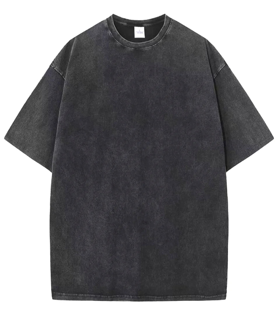 Camiseta Oversized Estonada Unissex de Algodão com estilo casual vintage e corte amplo.