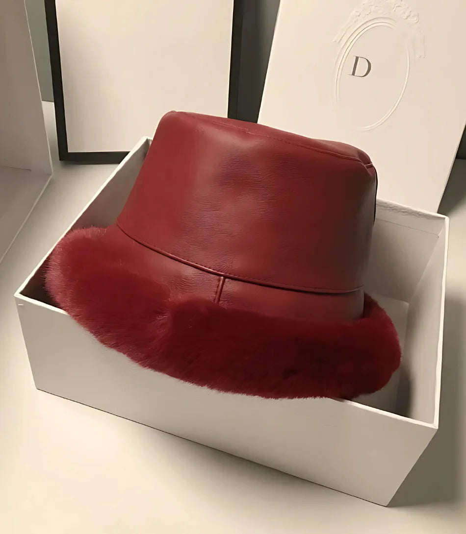 Comprar  Bucket Hat Feminino de Inverno Vinho em promoção - Anellimn
