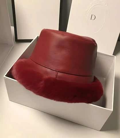 Comprar  Bucket Hat Feminino de Inverno Vinho em promoção - Anellimn