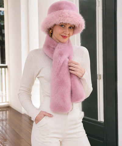 Comprar Chapéu Bucket Feminino de Pelúcia Elegante Inverno ANELLIMN