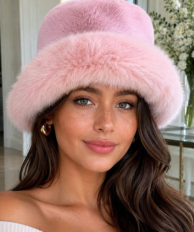 Comprar Chapéu Bucket Feminino de Pelúcia Elegante Inverno ANELLIMN