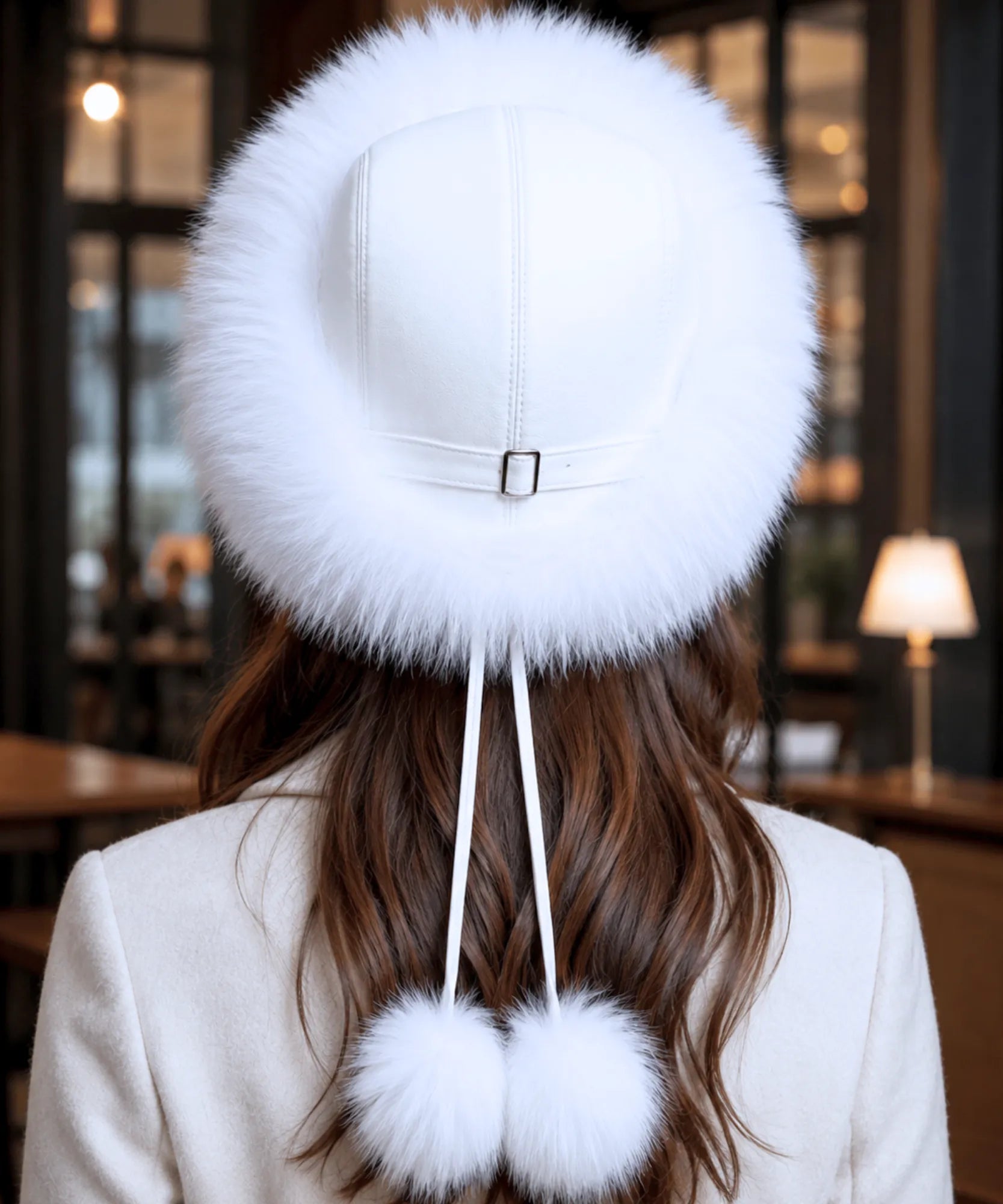Comprar chapéu de couro feminino com pele sintética estilo russo quente para inverno barata em promoção Anellimn