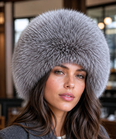 Comprar chapéu de couro feminino com pele sintética estilo russo quente para inverno barata em promoção Anellimn