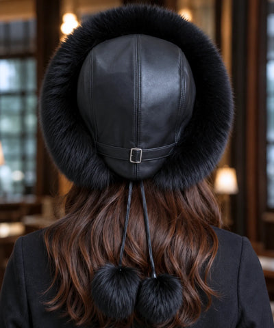 Comprar chapéu de couro feminino com pele sintética estilo russo quente para inverno barata em promoção Anellimn