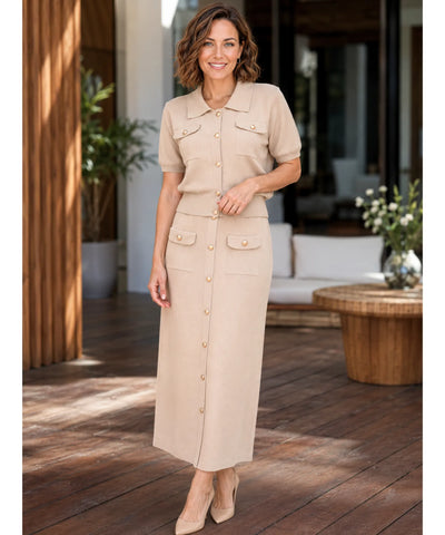Comprar  Conjunto Tricot Feminino com Saia e Blusa Eleganteem promoção ANELLIMN