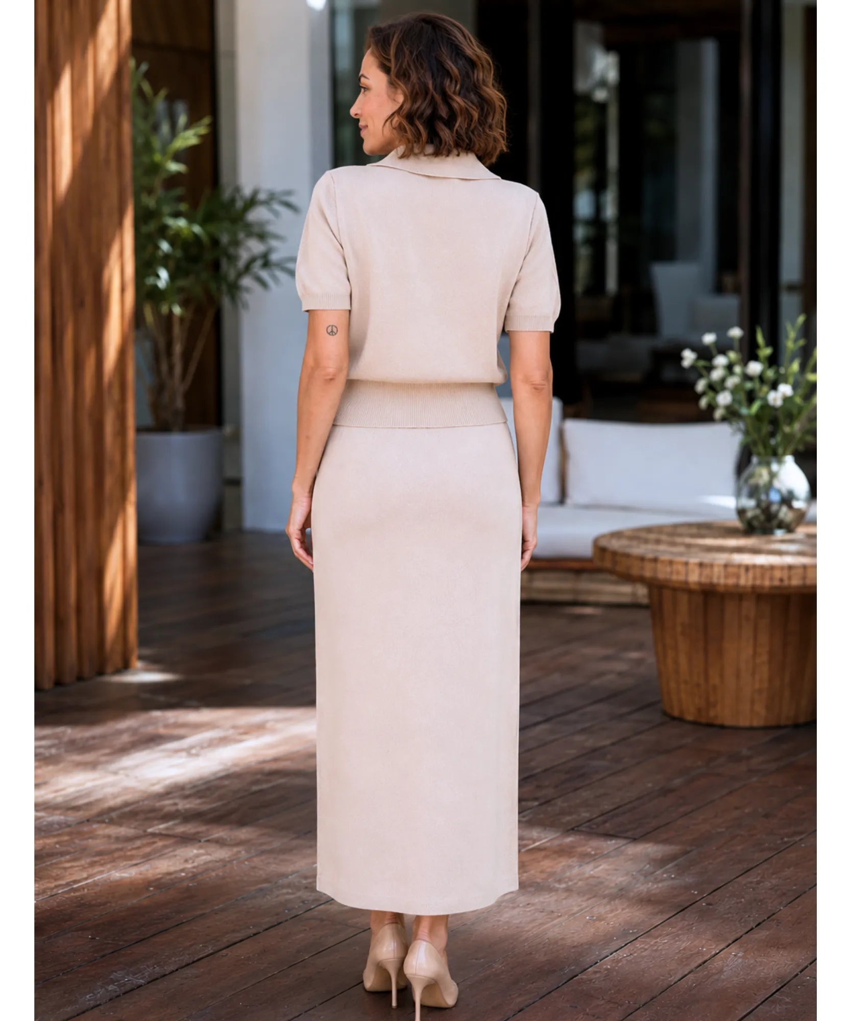 Comprar  Conjunto Tricot Feminino com Saia e Blusa Eleganteem promoção ANELLIMN