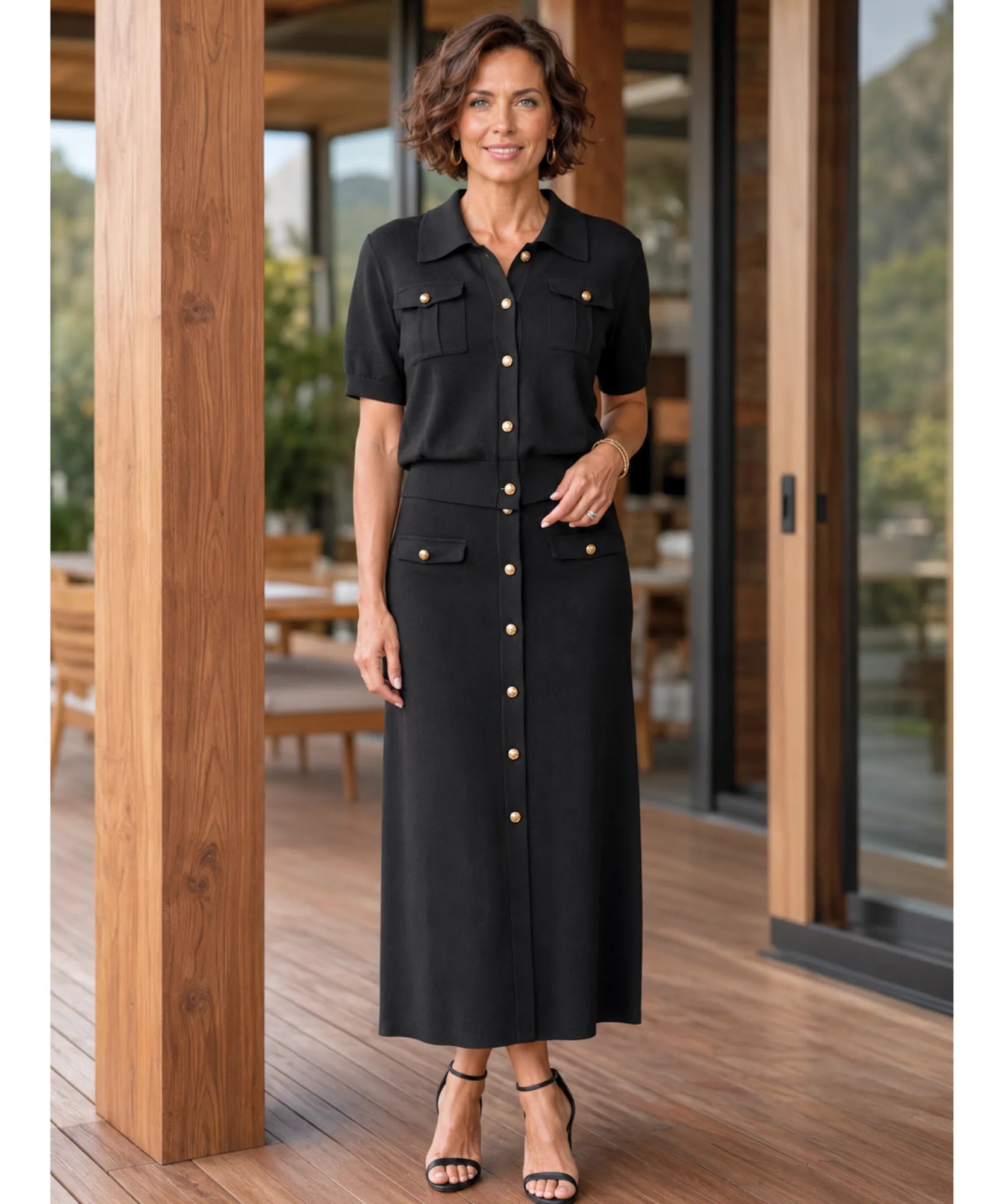 Comprar  Conjunto Tricot Feminino com Saia e Blusa Eleganteem promoção ANELLIMN