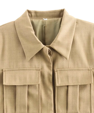 Conjunto Feminino Alfaiataria com Blazer Cropped de Linho | Livia