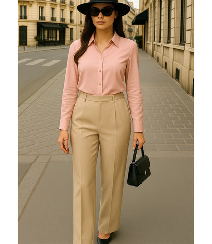 Conjunto Feminino Alfaiataria com Blazer Cropped de Linho | Livia
