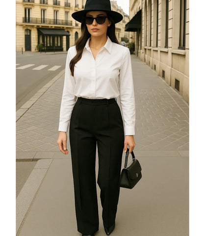 Conjunto Feminino Alfaiataria com Blazer Cropped de Linho | Livia