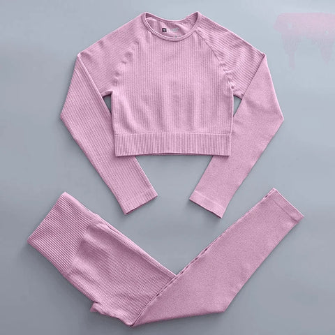 Conjunto Academia Fitness Feminino: Design moderno, composto por 90% Nylon e 10% Spandex. Ideal para treinos variados