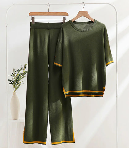 Conjunto Feminino Calça e Blusa de Tricot Casual Chic | Amélie