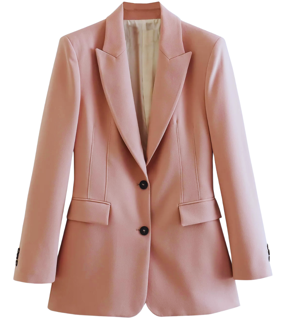 Conjunto Feminino Social em popeline com blazer e calça de alfaiataria, ideal para eventos formais e ocasiões elegantes.