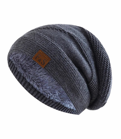 Gorro Masculino de Inverno Forrado com corte desleixado e forro de pele, aquecimento ideal para dias frios.