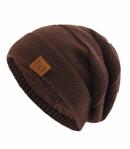 Gorro Masculino de Inverno Forrado com corte desleixado e forro de pele, aquecimento ideal para dias frios.