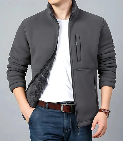 Jaqueta Térmica Masculina com Forro Fleece Cinza ZARA