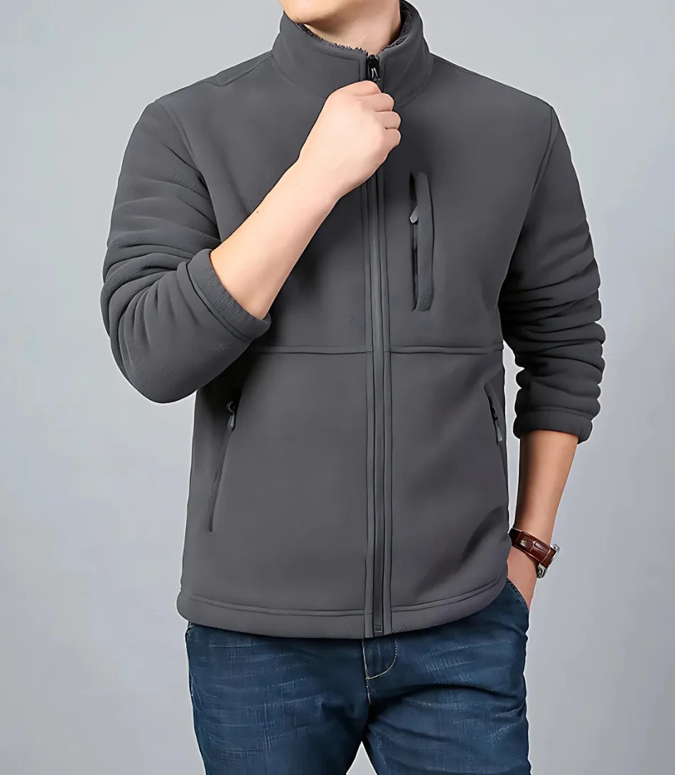Jaqueta Térmica Masculina com Forro Fleece Cinza Escuro ZARA