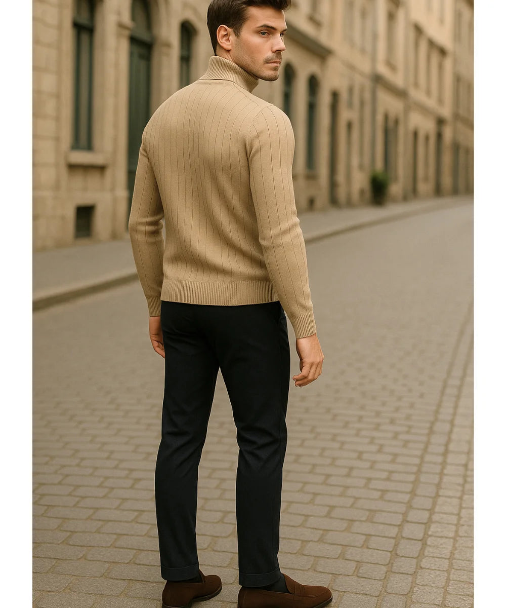 Comprar jaqueta masculina tricot texturizada com zíper para looks casuais elegantes no inverno com conforto e caimento impecável